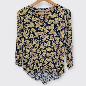 Daniel Rainn Floral Split Neck Tunic